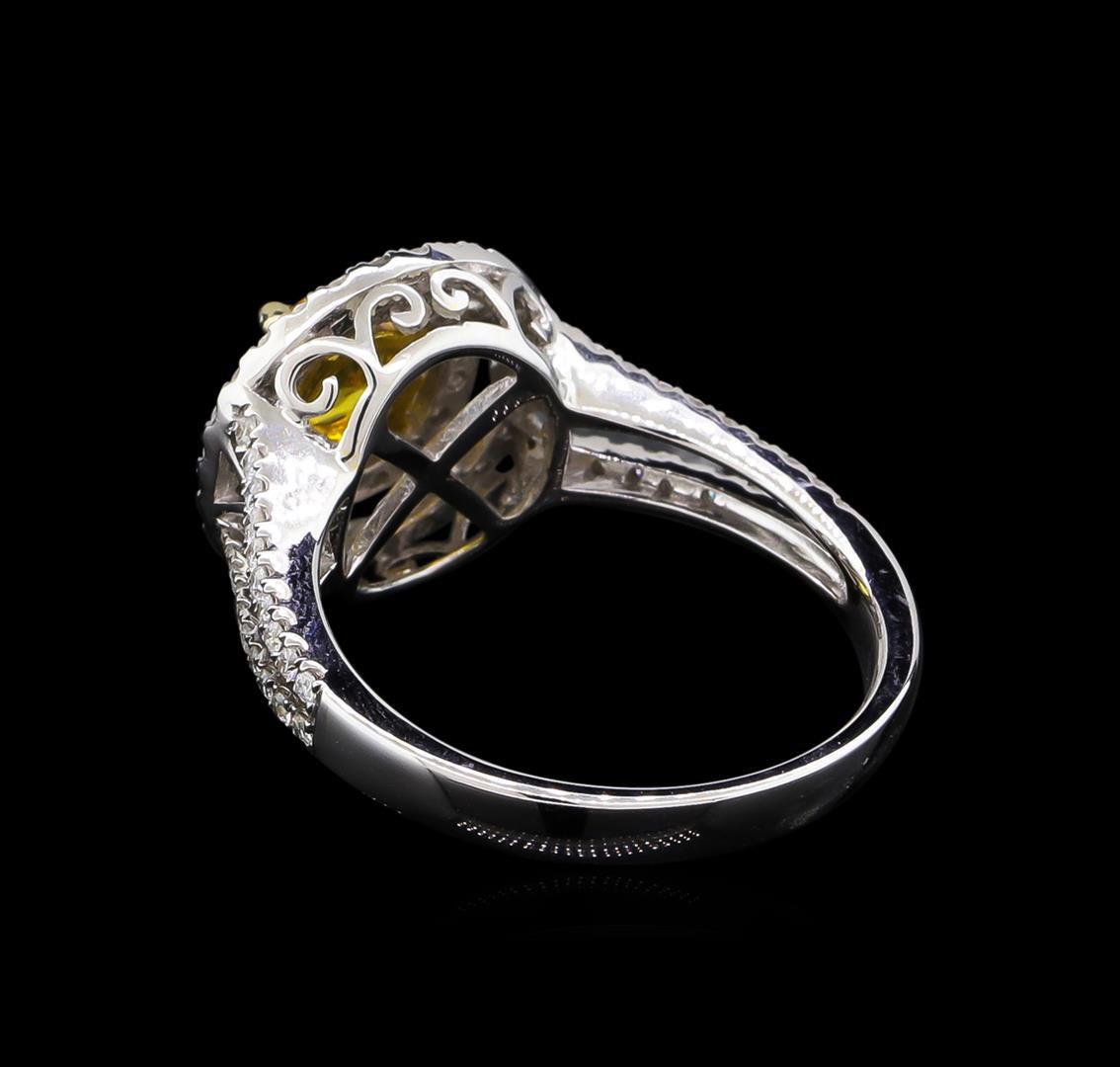 14KT White Gold 0.44 ctw Citrine and Diamond Ring