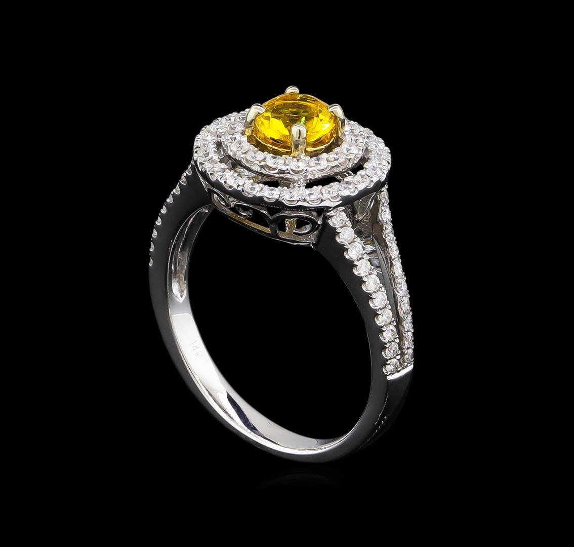 14KT White Gold 0.44 ctw Citrine and Diamond Ring