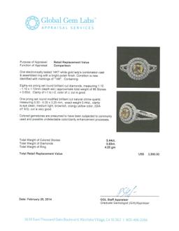 14KT White Gold 0.44 ctw Citrine and Diamond Ring