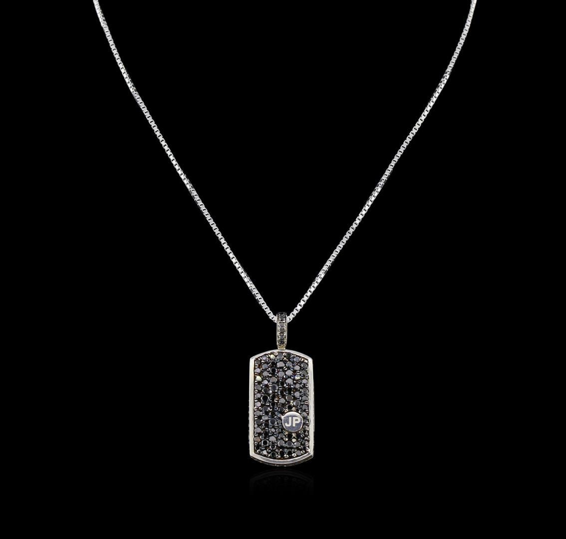 3.00 ctw Black Diamond Pendant With Chain - SILVER