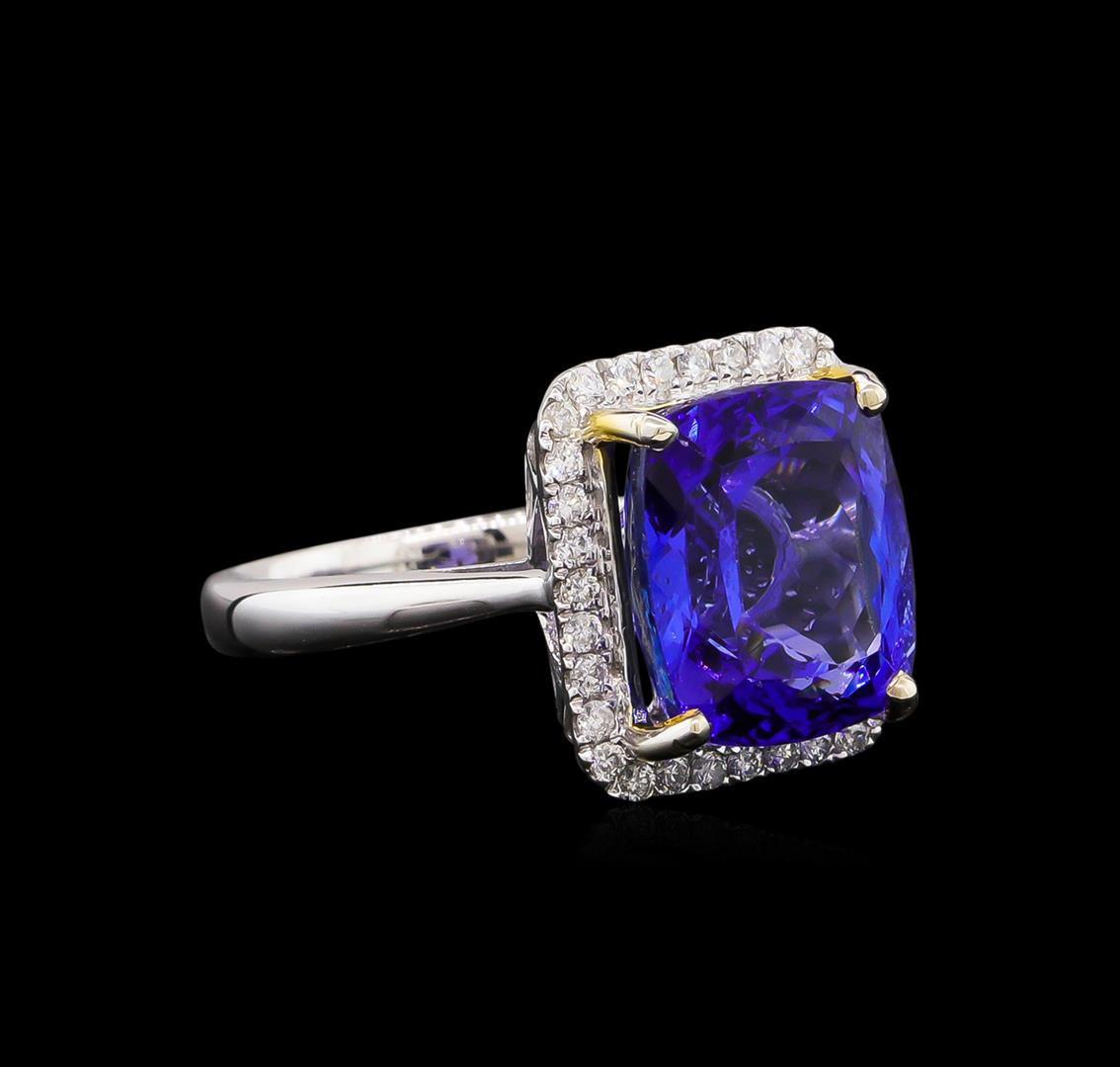 14KT White Gold 6.80 ctw Tanzanite and Diamond Ring