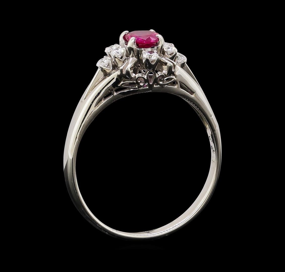 0.34 ctw Ruby and Diamond Ring - Platinum