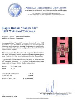 Roger Dubuis 18KT White Gold 1.08 ctw Diamond Ladies Watch
