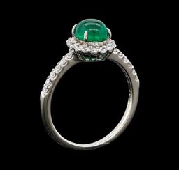 1.99 ctw Emerald and Diamond Ring - Platinum