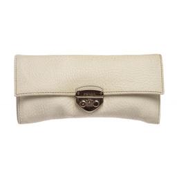 Prada White Leather Long Wallet