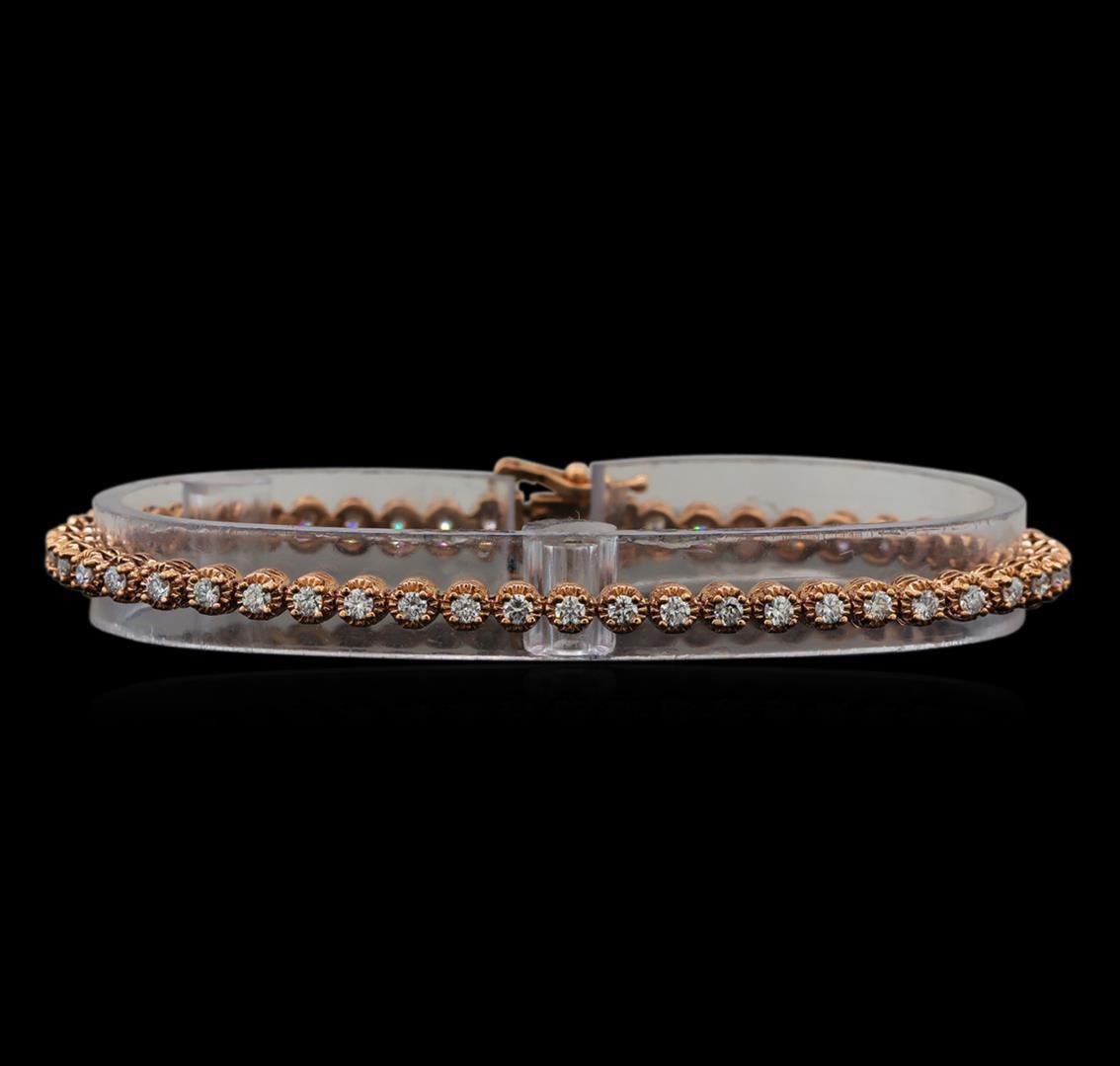 14KT Rose Gold 1.78 ctw Diamond Tennis Bracelet