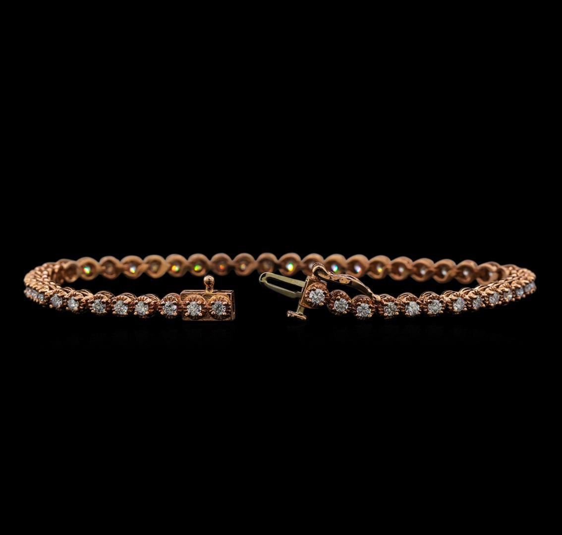 14KT Rose Gold 1.78 ctw Diamond Tennis Bracelet