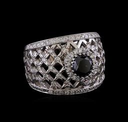 2.36 ctw Black Diamond Ring - 14KT White Gold