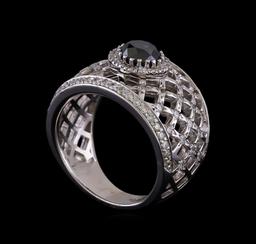 2.36 ctw Black Diamond Ring - 14KT White Gold