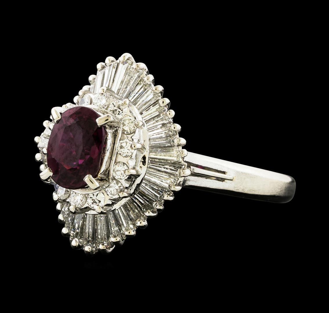 1.02 ctw Ruby and Diamond Ring - Platinum