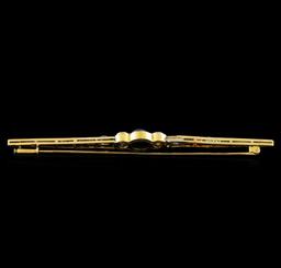 1.77 ctw Sapphire and Diamond Brooch - 14KT Yellow and White Gold