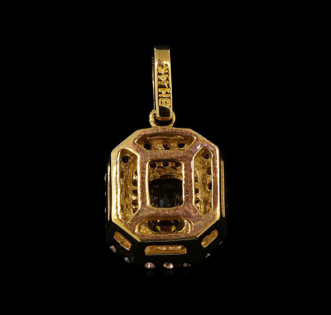 0.66 ctw Citrine and Diamond Pendant - 14KT Rose Gold