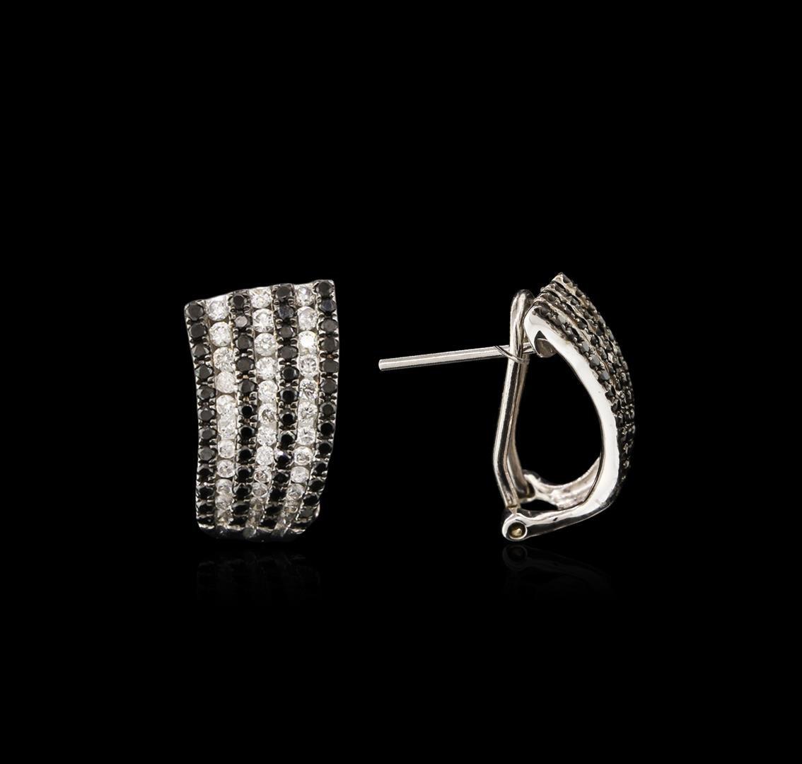 14KT White Gold 1.56 ctw Black Diamond Earrings