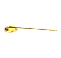 Script Stick Pin - 10KT Yellow Gold and Yellow Gold Plated