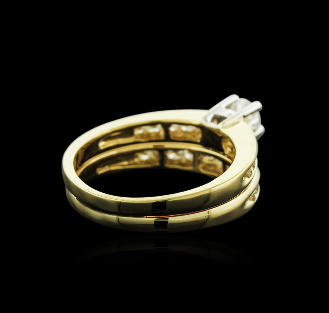 14KT Yellow Gold 0.70 ctw Diamond Wedding Ring Set