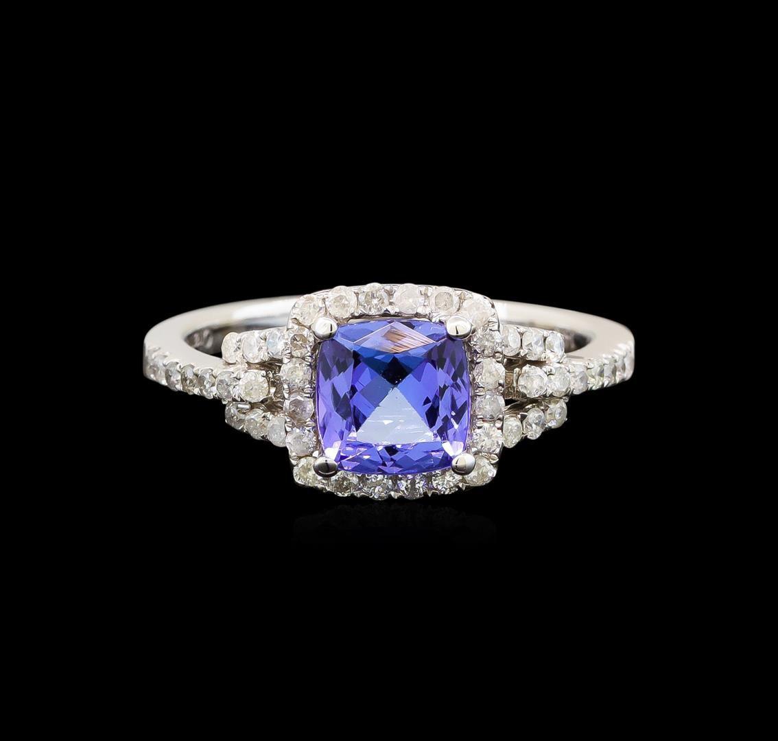 14KT White Gold 1.34 ctw Tanzanite and Diamond Ring