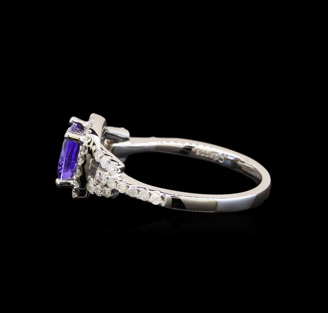 14KT White Gold 1.34 ctw Tanzanite and Diamond Ring