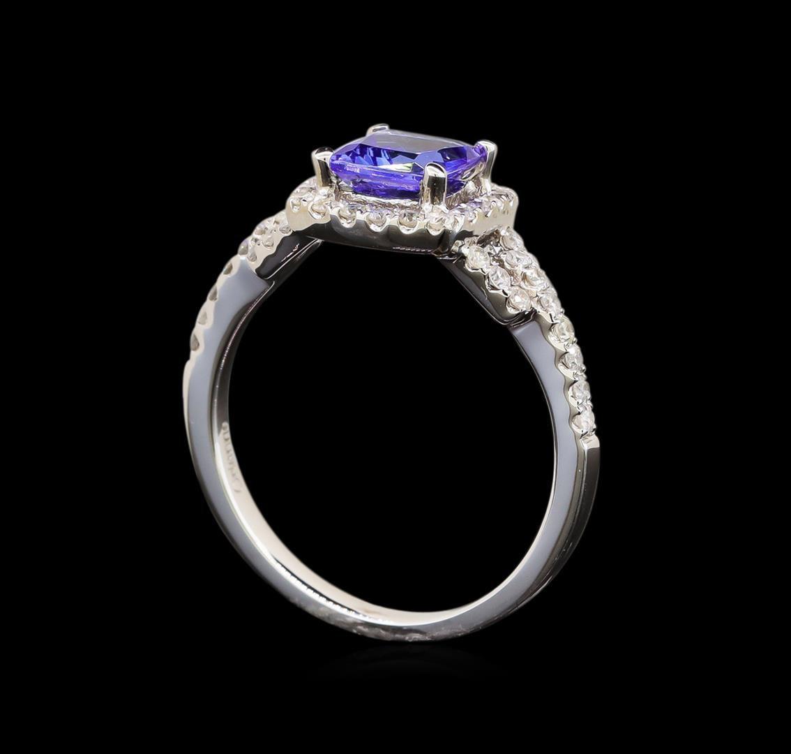 14KT White Gold 1.34 ctw Tanzanite and Diamond Ring