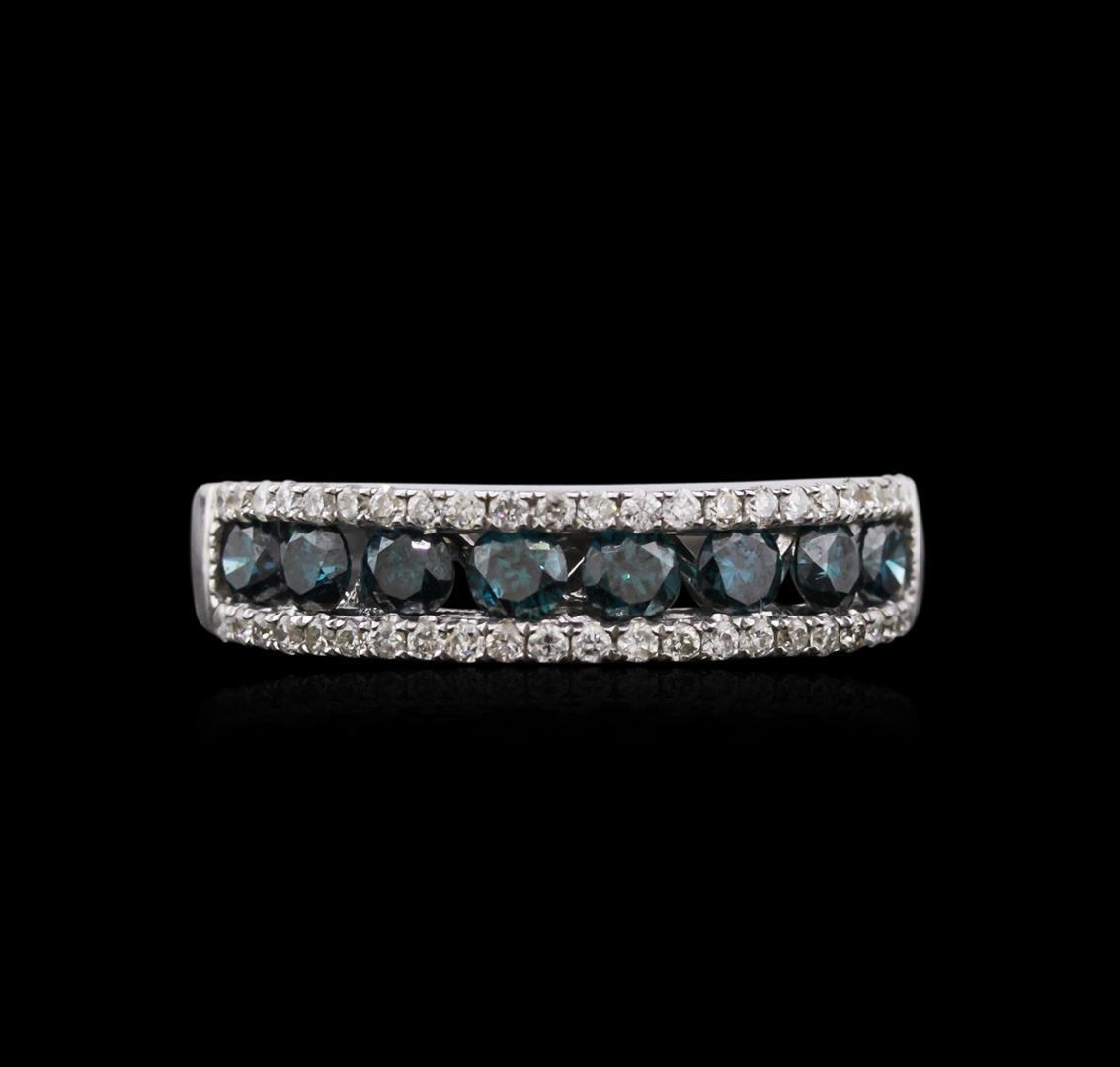 14KT White Gold 1.02 ctw Blue Diamond Ring