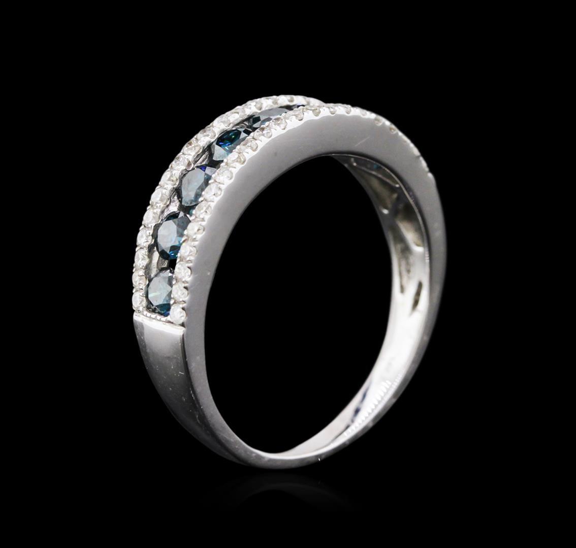 14KT White Gold 1.02 ctw Blue Diamond Ring