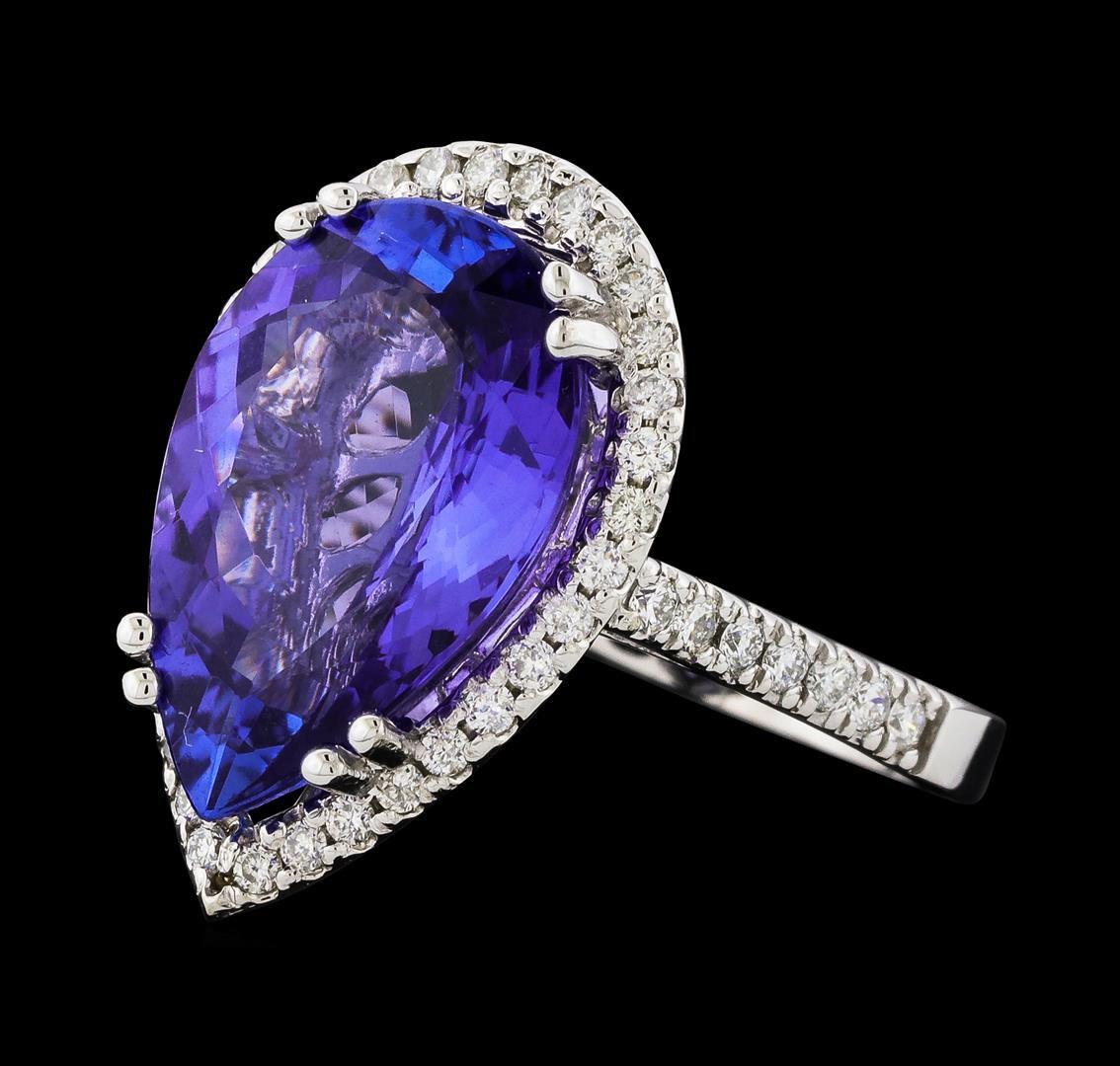 GIA Cert 8.25 ctw Tanzanite and Diamond Ring - 14KT White Gold