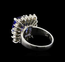 14KT White Gold 4.33 ctw Tanzanite and Diamond Ring