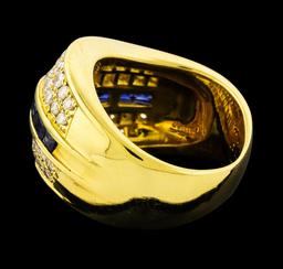 1.24 ctw Sapphire and Diamond Ring - 18KT Yellow Gold