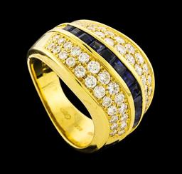 1.24 ctw Sapphire and Diamond Ring - 18KT Yellow Gold