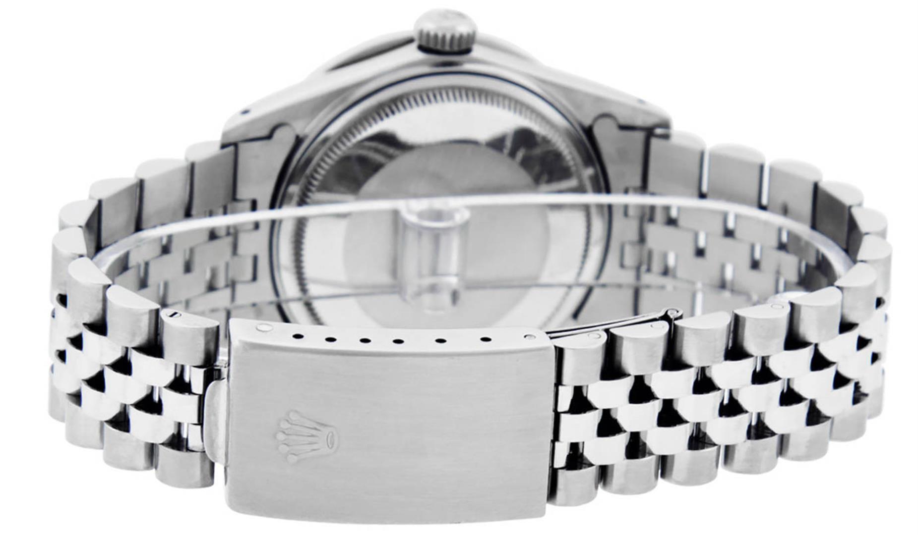 Rolex Mens Stainless Steel Meteorite Diamond & Ruby Datejust Wristwatch