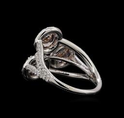 2.07 ctw Morganite and Diamond Ring - 14KT White Gold