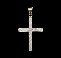 1.00 ctw Diamond Cross Pendant - 14KT Yellow Gold