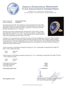 11.90 ctw Tanzanite and Diamond Ring - 14KT White Gold