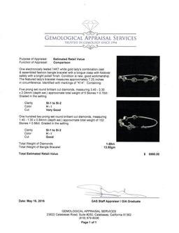 1.68 ctw Diamond Bangle Bracelet - 14KT White Gold