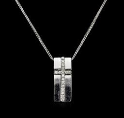 14KT White Gold 0.25 ctw Diamond Pendant With Chain