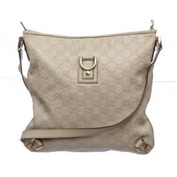 Gucci Ivory Guccissima Monogram Leather Crossbody Messenger Bag