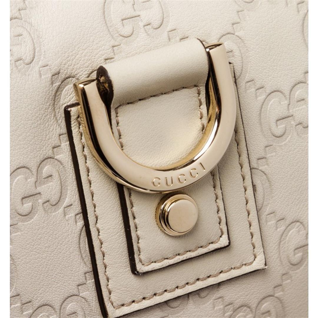 Gucci Ivory Guccissima Monogram Leather Crossbody Messenger Bag