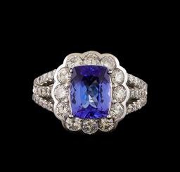 14KT White Gold 2.38 ctw Tanzanite and Diamond Ring