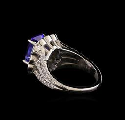 14KT White Gold 2.38 ctw Tanzanite and Diamond Ring