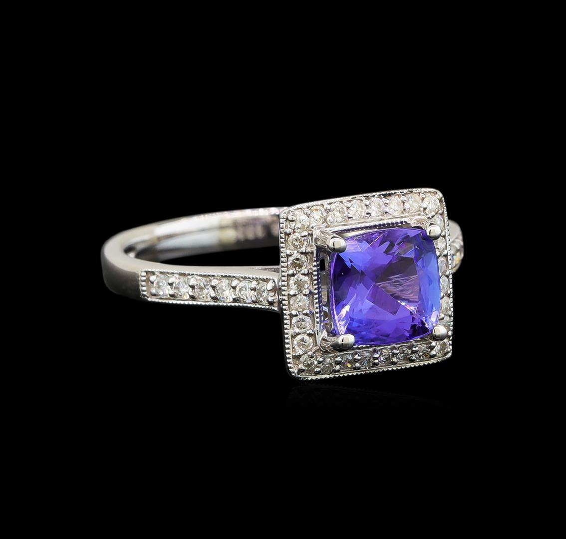 18KT White Gold 1.52 ctw Tanzanite and Diamond Ring