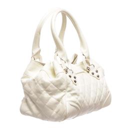 Burberry White Quilted Leather Shoulder Bag
