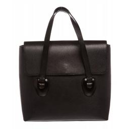 Gucci Black Leather Flap Tote Handbag