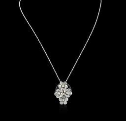 14KT White Gold 1.37 ctw Diamond Pendant With Chain