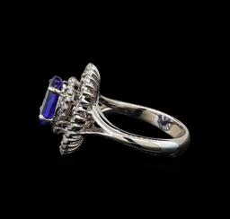 14KT White Gold 1.80 ctw Tanzanite and Diamond Ring