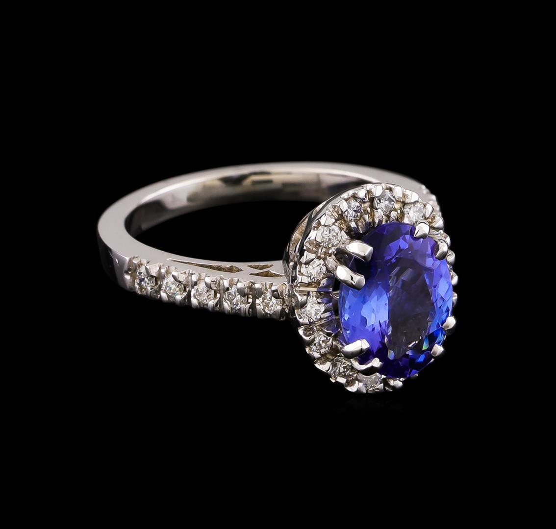 2.15 ctw Tanzanite and Diamond Ring - 14KT White Gold