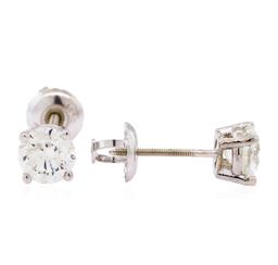 1.04 ctw Diamond Stud Earrings - 14KT White Gold