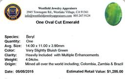 4.04 ctw Oval Emerald Parcel