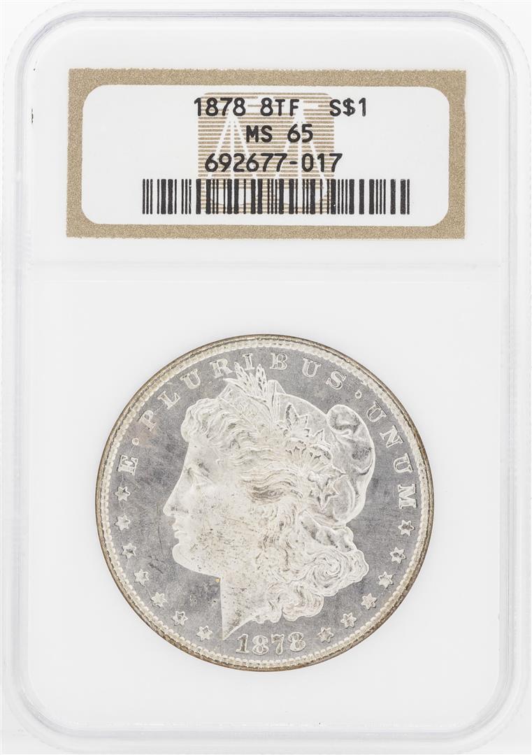 1878 8TF $1 Morgan Silver Dollar Coin NGC MS65