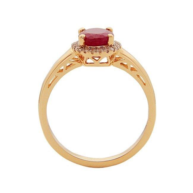 1.7 ctw Ruby and Diamond Ring - 10KT Yellow Gold