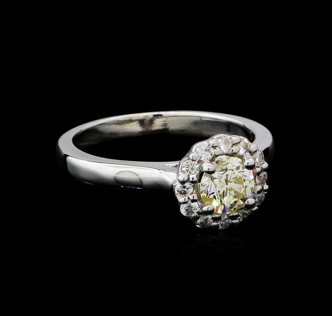 0.82 ctw Light Yellow Diamond Ring - 14KT White Gold