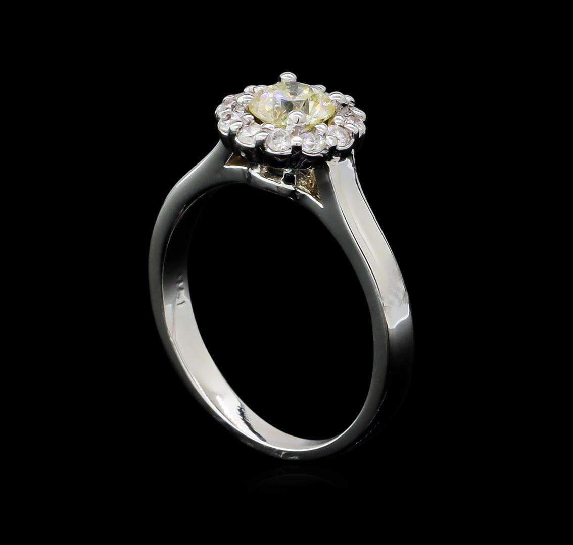 0.82 ctw Light Yellow Diamond Ring - 14KT White Gold